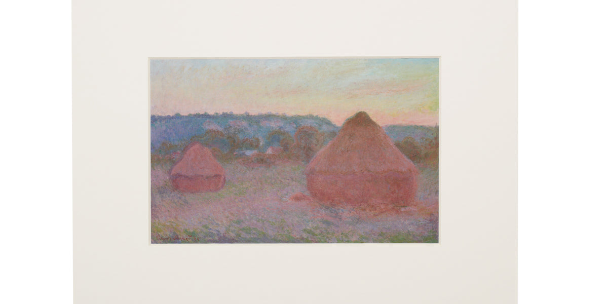 Claude Monet Stacks of Wheat (End of Day, Autumn) Matted Notecard 