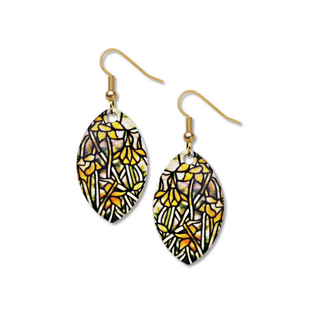 Tiffany Stained Glass Daffodil Earrings – The Art Institute of