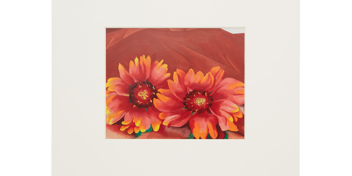 Georgia O'Keeffe Red Hills with Flowers Matted Notecard – The Art ...