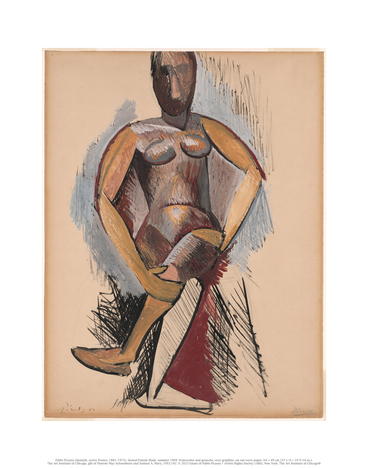 Pablo Picasso Seated Female Nude Unmatted Print – The Art