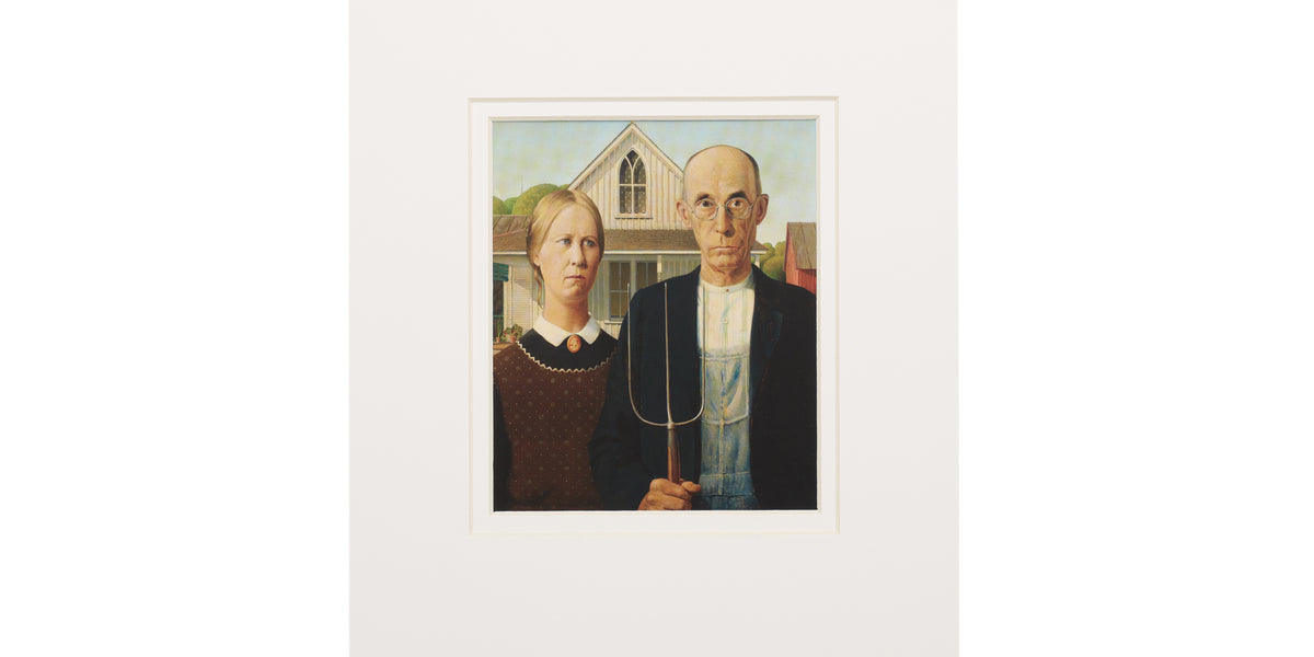 Grant Wood American Gothic Matted Note Card – The Art Institute of