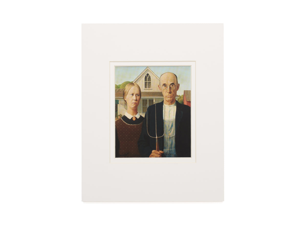 Grant Wood American Gothic Matted Note Card – The Art Institute of