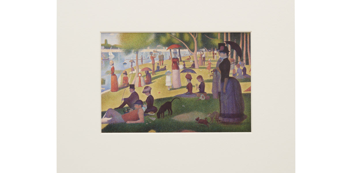 スーラ、La Grande Jatte,.希少な額装用画集より、版上サイン スーラ、La Grande Jatte,.希少な額装用画集より、版上サイン